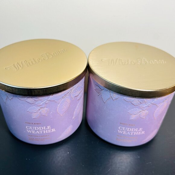 (2) Bath & Body Works Cuddle Weather 3-wick Scented Candles NEW - Picture 2 of 5